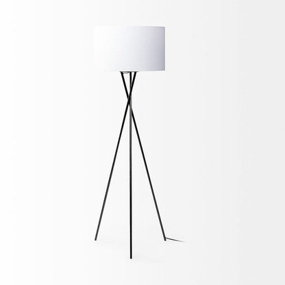Mercana - Ambrose 20.0L x 20.0W x 61.8H Black Metal W/White Fabric Shade Floor Lamp - 68970 view 3
