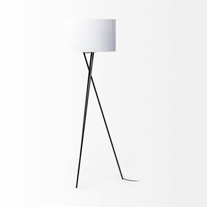 Mercana - Ambrose 20.0L x 20.0W x 61.8H Black Metal W/White Fabric Shade Floor Lamp - 68970 view 4