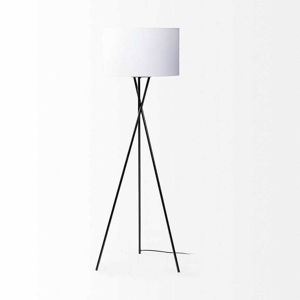 Mercana - Ambrose 20.0L x 20.0W x 61.8H Black Metal W/White Fabric Shade Floor Lamp - 68970 view 5