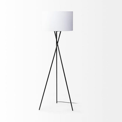Mercana - Ambrose 20.0L x 20.0W x 61.8H Black Metal W/White Fabric Shade Floor Lamp - 68970 view 5
