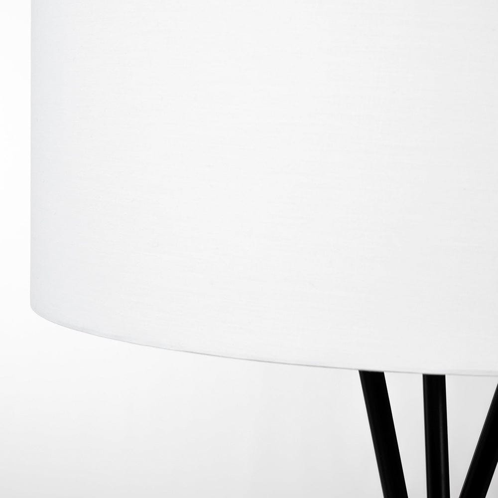 Mercana - Ambrose 20.0L x 20.0W x 61.8H Black Metal W/White Fabric Shade Floor Lamp - 68970 view 6