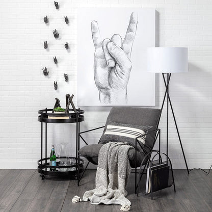 Mercana - Ambrose 20.0L x 20.0W x 61.8H Black Metal W/White Fabric Shade Floor Lamp - 68970 view 9