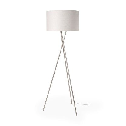 Mercana - Ambrose 20.0L x 20.0W x 61.8H Silver Metal W/Beige Fabric Shade Floor Lamp - 69844_CLOSEOUT view 1