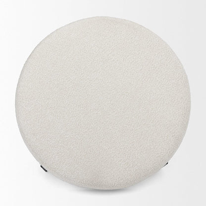 Mercana - Amelia 35.8L x 35.8W x 15.0H Cream Boucle W/Black Metal Upholstered Ottoman - 69837 view 5