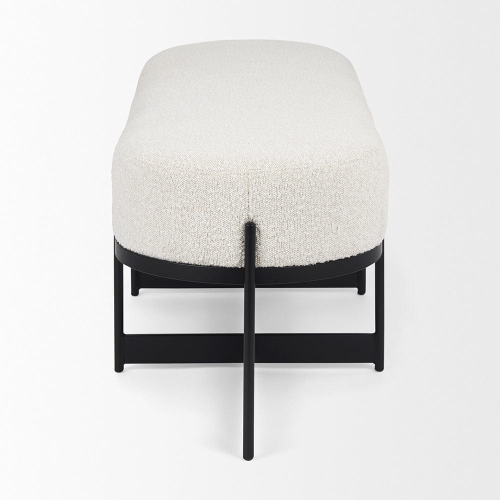 Mercana - Amelia 55.0L x 18.0W x 18.0H Cream Boucle W/Black Metal Upholstered Bench - 69836 view 3