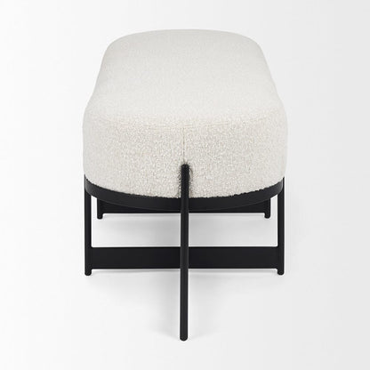 Mercana - Amelia 55.0L x 18.0W x 18.0H Cream Boucle W/Black Metal Upholstered Bench - 69836 view 3