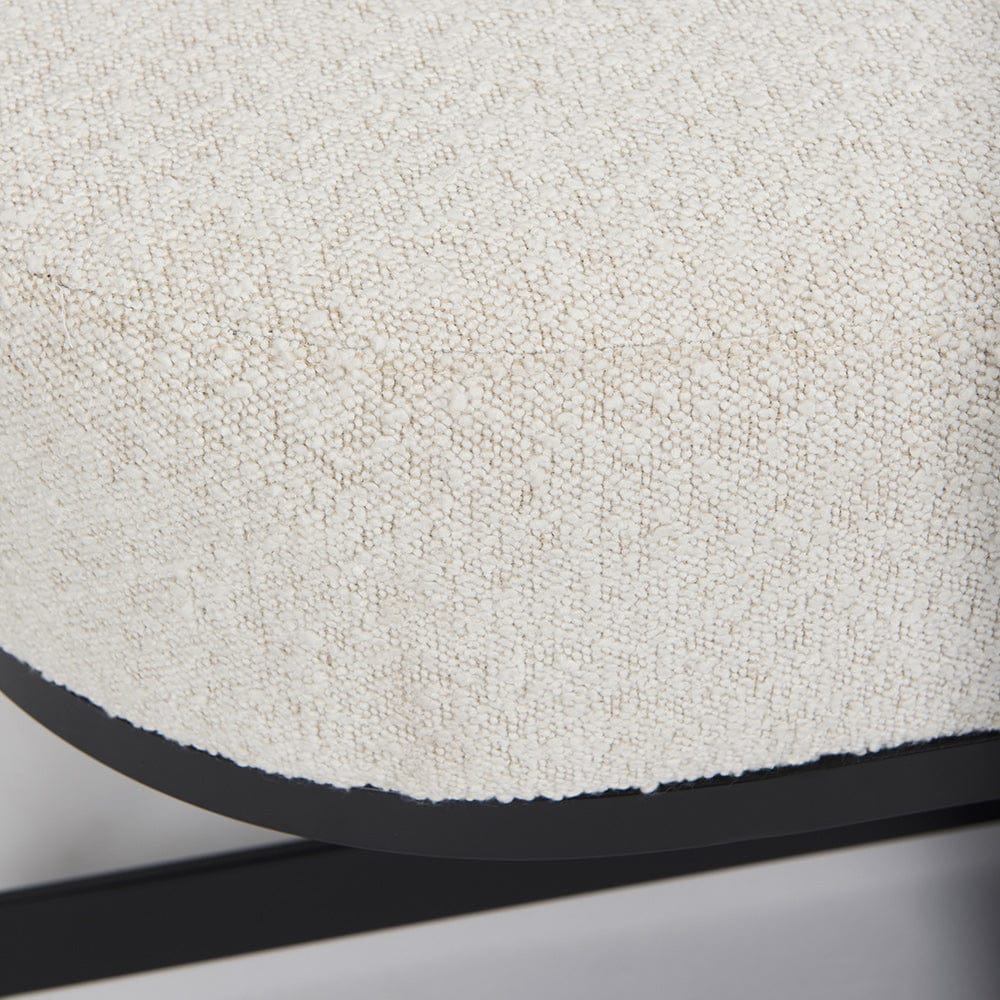 Mercana - Amelia 55.0L x 18.0W x 18.0H Cream Boucle W/Black Metal Upholstered Bench - 69836 view 5