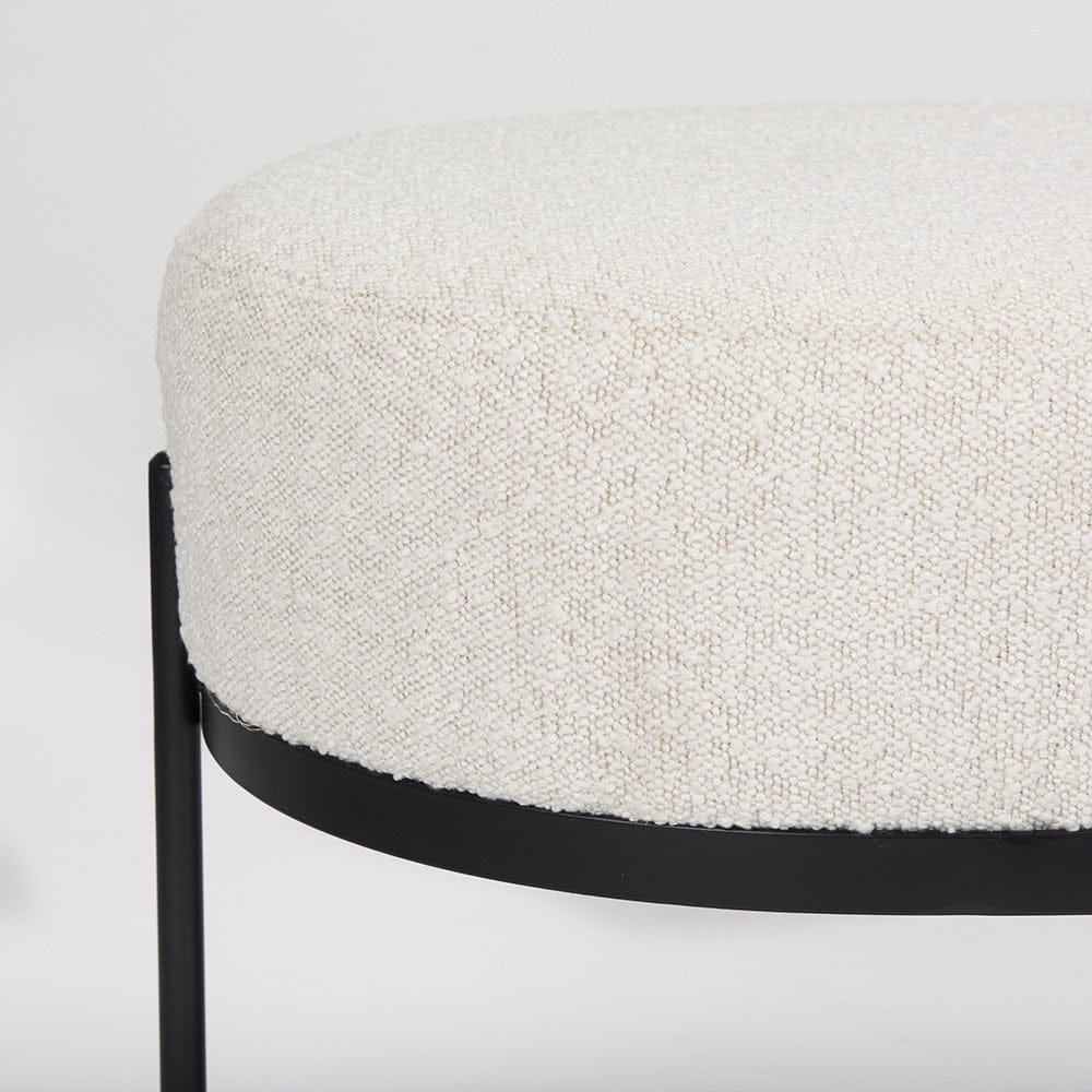 Mercana - Amelia 55.0L x 18.0W x 18.0H Cream Boucle W/Black Metal Upholstered Bench - 69836 view 6