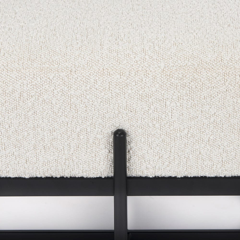Mercana - Amelia 55.0L x 18.0W x 18.0H Cream Boucle W/Black Metal Upholstered Bench - 69836 view 7