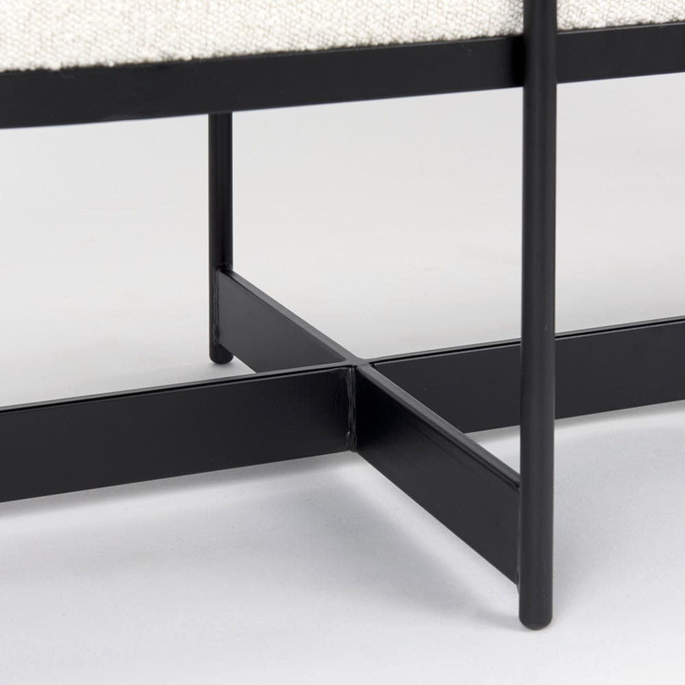Mercana - Amelia 55.0L x 18.0W x 18.0H Cream Boucle W/Black Metal Upholstered Bench - 69836 view 8