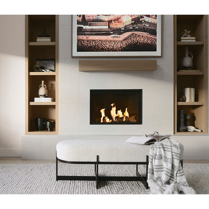 Mercana - Amelia 55.0L x 18.0W x 18.0H Cream Boucle W/Black Metal Upholstered Bench - 69836 view 11
