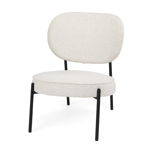 Mercana - Amelia Cream Boucle W/Black Metal Upholstered Accent Chair 21.3L x 21.3W x 30.3H - 69839_CLOSEOUT view 1