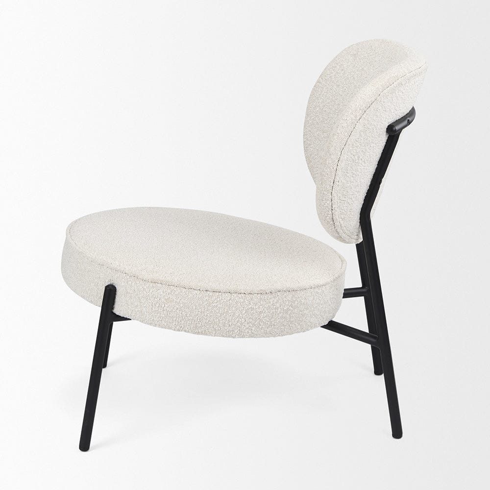 Mercana - Amelia Cream Boucle W/Black Metal Upholstered Accent Chair 21.3L x 21.3W x 30.3H - 69839_CLOSEOUT view 3
