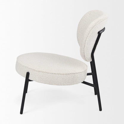 Mercana - Amelia Cream Boucle W/Black Metal Upholstered Accent Chair 21.3L x 21.3W x 30.3H - 69839_CLOSEOUT view 3