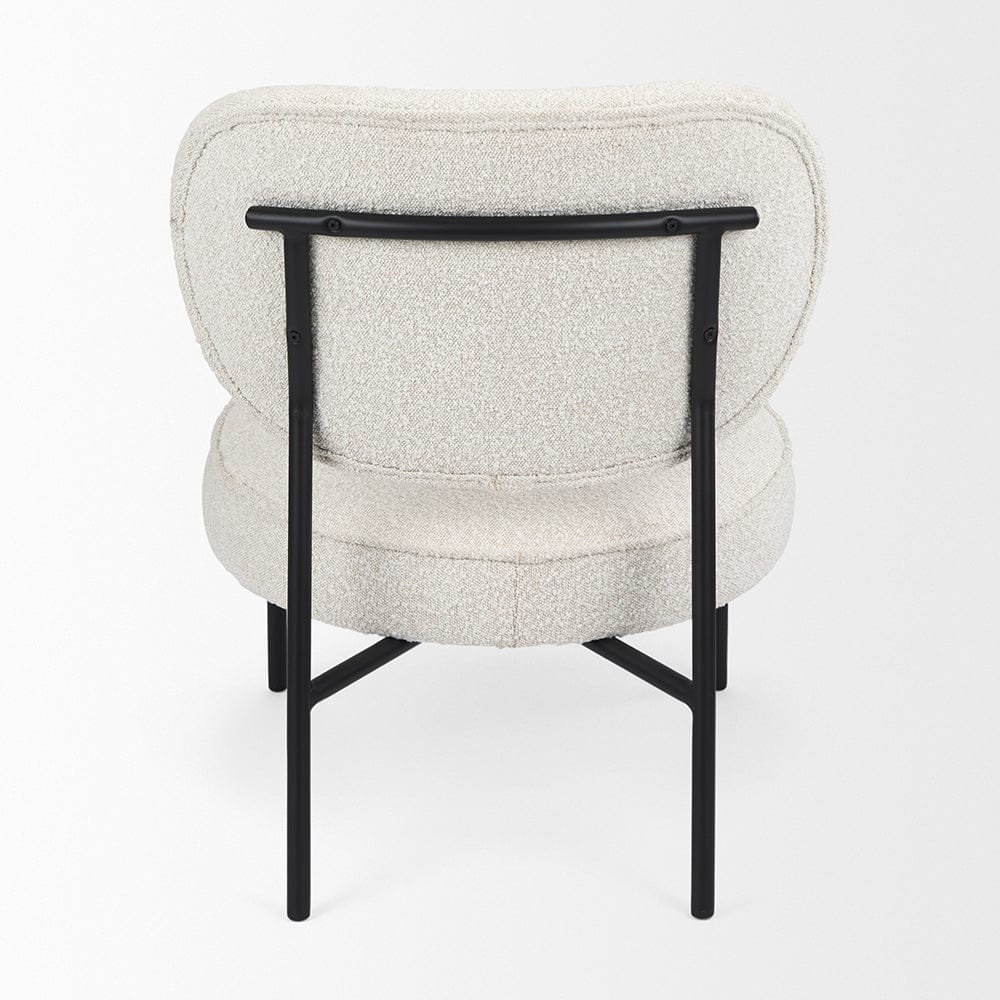 Mercana - Amelia Cream Boucle W/Black Metal Upholstered Accent Chair 21.3L x 21.3W x 30.3H - 69839_CLOSEOUT view 4