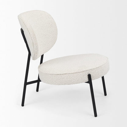 Mercana - Amelia Cream Boucle W/Black Metal Upholstered Accent Chair 21.3L x 21.3W x 30.3H - 69839_CLOSEOUT view 5