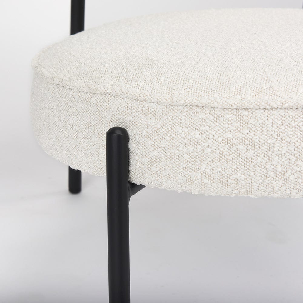 Mercana - Amelia Cream Boucle W/Black Metal Upholstered Accent Chair 21.3L x 21.3W x 30.3H - 69839_CLOSEOUT view 9