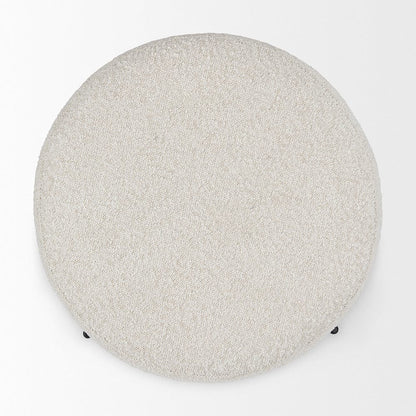 Mercana - Amelia Cream Boucle W/Black Metal Upholstered Pouf - 69838 view 5