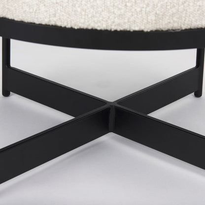 Mercana - Amelia Cream Boucle W/Black Metal Upholstered Pouf - 69838 view 9
