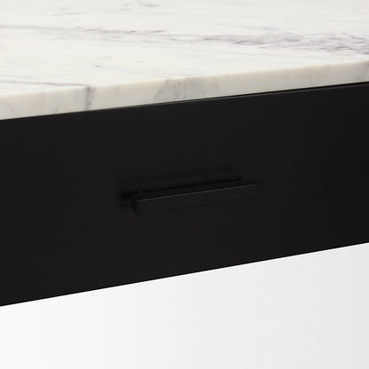 Mercana - Amika White Marble Top Black Metal Base Console Table - 69937-AB view 9