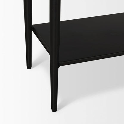 Mercana - Amika White Marble Top Black Metal Base Console Table - 69937-AB view 11