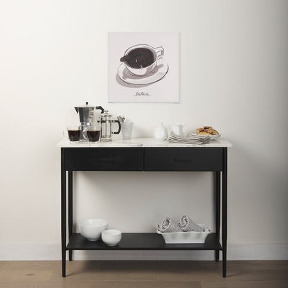 Mercana - Amika White Marble Top Black Metal Base Console Table - 69937-AB view 13