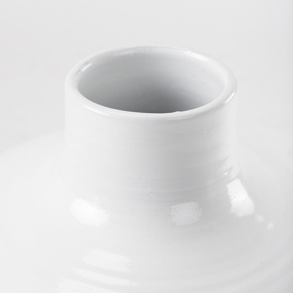 Mercana - Amos 18.5L x 18.5W x 24.4H White and Dark Beige Color Blocked Ceramic Floor Vase - 69795 view 4