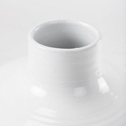 Mercana - Amos 18.5L x 18.5W x 24.4H White and Dark Beige Color Blocked Ceramic Floor Vase - 69795 view 4