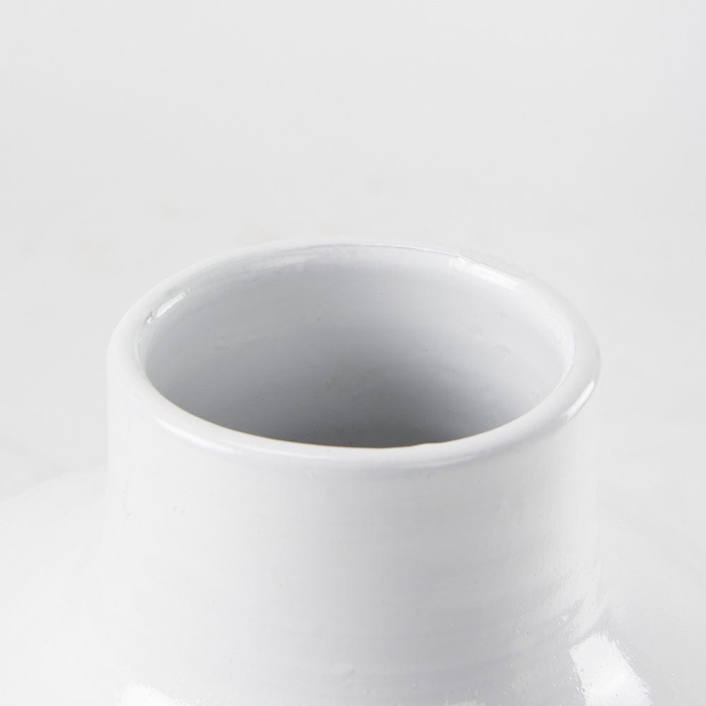Mercana - Amos 18.5L x 18.5W x 24.4H White and Dark Beige Color Blocked Ceramic Floor Vase - 69795 view 5