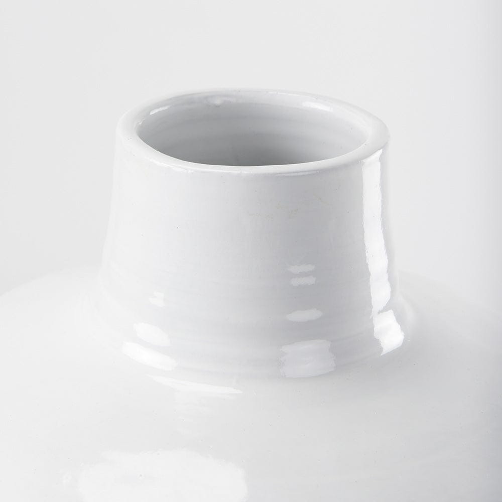 Mercana - Amos 20.5L x 20.5W x 31.9H White and Dark Beige Color Blocked Ceramic Floor Vase - 69796_CLOSEOUT view 4