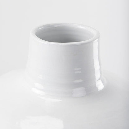Mercana - Amos 20.5L x 20.5W x 31.9H White and Dark Beige Color Blocked Ceramic Floor Vase - 69796_CLOSEOUT view 4