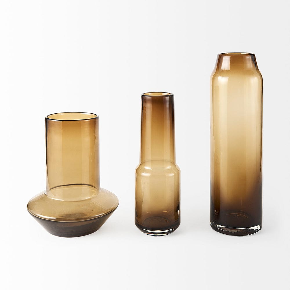 Mercana - Amrita 4.8L x 4.8W x 16.0H Golden Brown Glass Vase - 69545 view 2