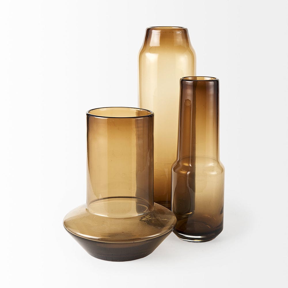Mercana - Amrita 4.8L x 4.8W x 16.0H Golden Brown Glass Vase - 69545 view 3