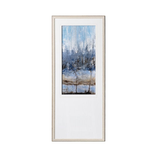 Mercana - Anchored In Blue I by Aziz Kadmiri a Hand Embellished Textured Framed Art Print Matted under Glass - 12671 view 1