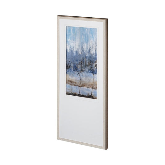 Mercana - Anchored In Blue I by Aziz Kadmiri a Hand Embellished Textured Framed Art Print Matted under Glass - 12671 view 2