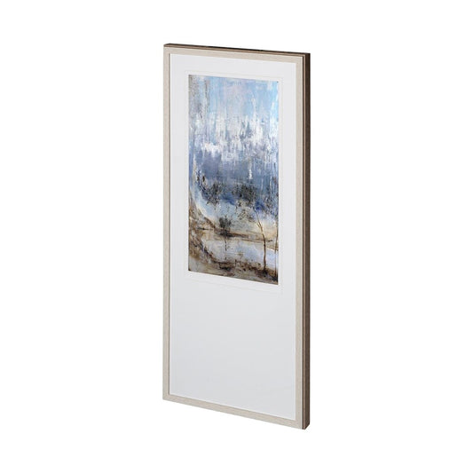 Mercana - Anchored In Blue II by Aziz Kadmiri a Hand Embellished Textured Framed Art Print Matted under Glass - 12672 view 1
