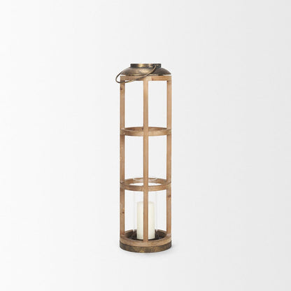 Mercana - Andy I Large Natural Wood Cylindrical Lantern - 68441_CLOSEOUT view 3