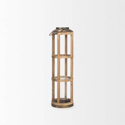 Mercana - Andy I Large Natural Wood Cylindrical Lantern - 68441_CLOSEOUT view 4