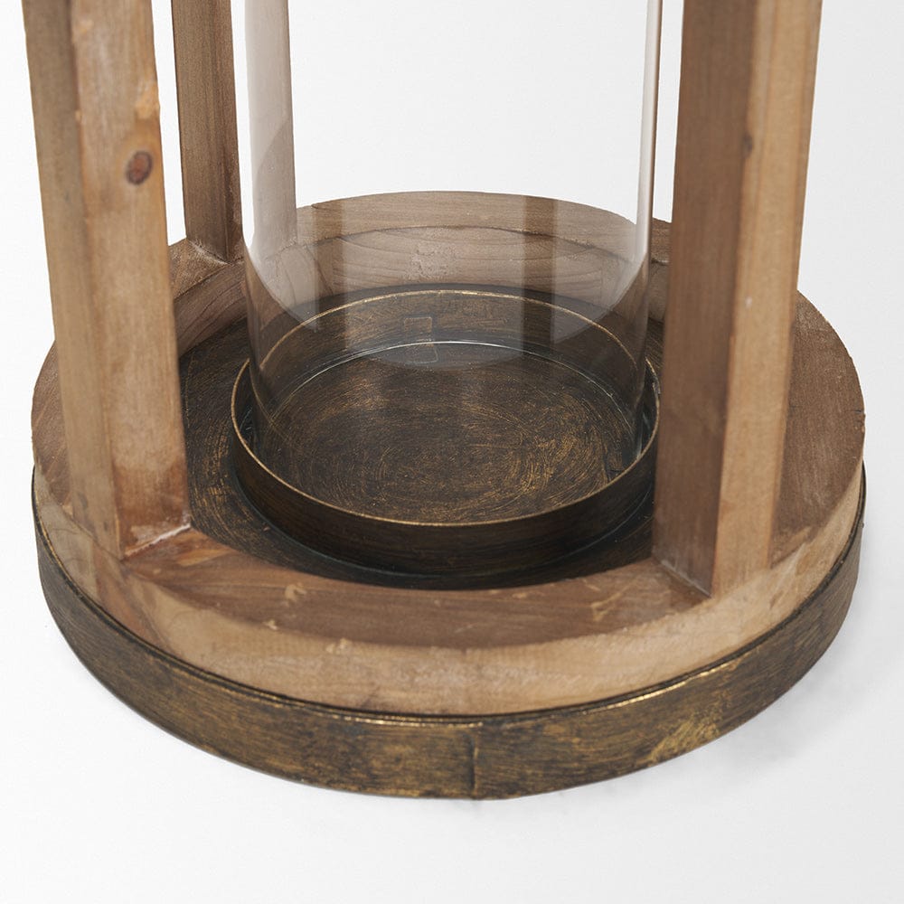 Mercana - Andy I Large Natural Wood Cylindrical Lantern - 68441_CLOSEOUT view 9