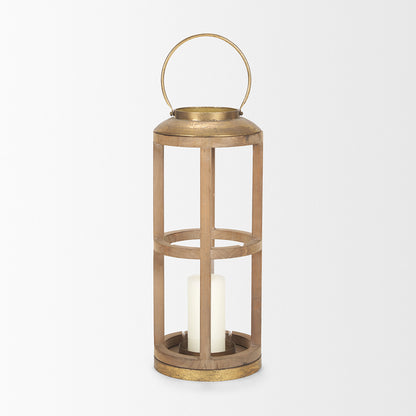 Mercana - Andy II Small Natural Wood Cylindrical Lantern - 68442_CLOSEOUT view 2
