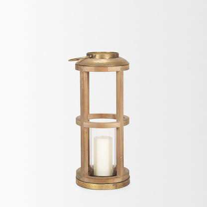 Mercana - Andy II Small Natural Wood Cylindrical Lantern - 68442_CLOSEOUT view 3