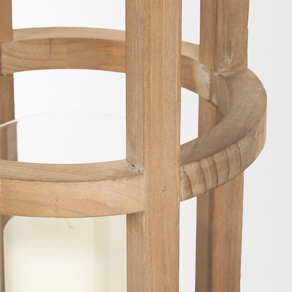 Mercana - Andy II Small Natural Wood Cylindrical Lantern - 68442_CLOSEOUT view 7