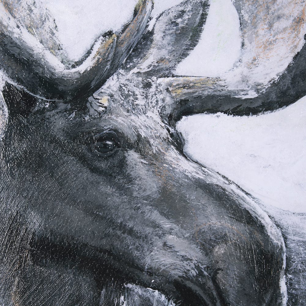 Mercana - Animal Portrait I Moose by Mercana Studio Hand Embellished Framed Art Print Matted under Glass - 14349 view 7