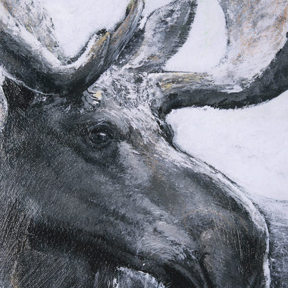 Mercana - Animal Portrait I Moose by Mercana Studio Hand Embellished Framed Art Print Matted under Glass - 14349 view 7