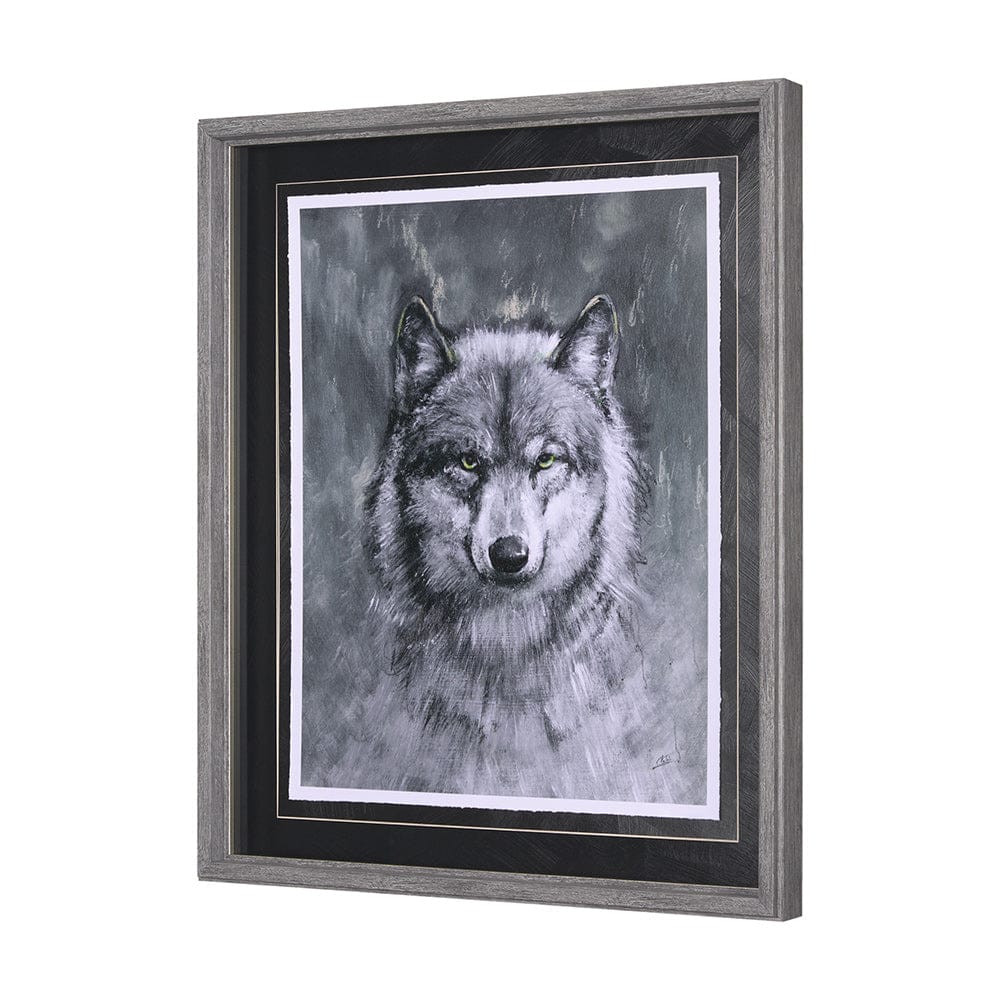 Mercana - Animal Portrait II Wolf by Mercana Studio Hand Embellished Framed Art Print Matted under Glass - 14350 view 2