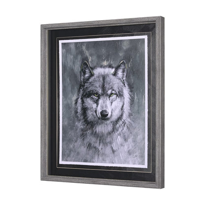 Mercana - Animal Portrait II Wolf by Mercana Studio Hand Embellished Framed Art Print Matted under Glass - 14350 view 2