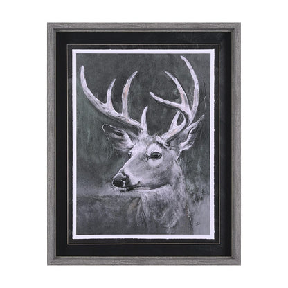 Mercana - Animal Portrait IV Deer by Mercana Studio Hand Embellished Framed Art Print Matted under Glass - 14352 view 1