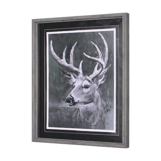 Mercana - Animal Portrait IV Deer by Mercana Studio Hand Embellished Framed Art Print Matted under Glass - 14352 view 2