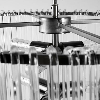 Mercana - Anna 26"x14" Hanging Gun-Metal w/ Clear Glass Rods Six Bulb Chandelier - 67140 view 3