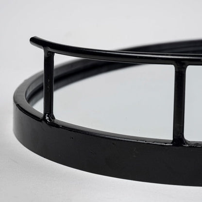 Mercana - Ansel 20L x 14W Black Metal Mirrored Bottom Oval Serving Tray - 68984 view 6